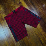 RED CHECKERED CUT-OFF SHORTS