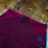 RED CHECKERED CUT-OFF SHORTS