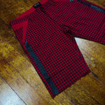 RED CHECKERED CUT-OFF SHORTS