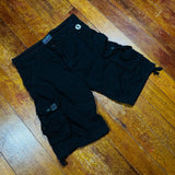 BLACK 8 POCKET CARGO SHORTS