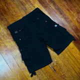 BLACK 8 POCKET CARGO SHORTS