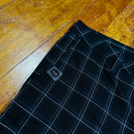 BLACK AND GRAY PLAID PANTS