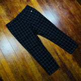 BLACK AND GRAY PLAID PANTS